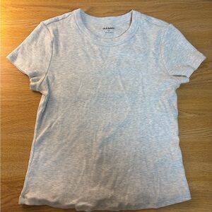 Old Navy Light Heather Gray Ribbed Baby Tee